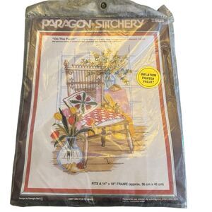Paragon Stitchery Crewel “On the Porch” #0825  NEW UNOPENED Needlepoint‎ 1981